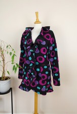 Eva Tralala Black & Purple Wool Blend Jacket Size S
