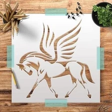 Pegasus Winged Horse Stencil - Versatile Reusable Plastic Templa