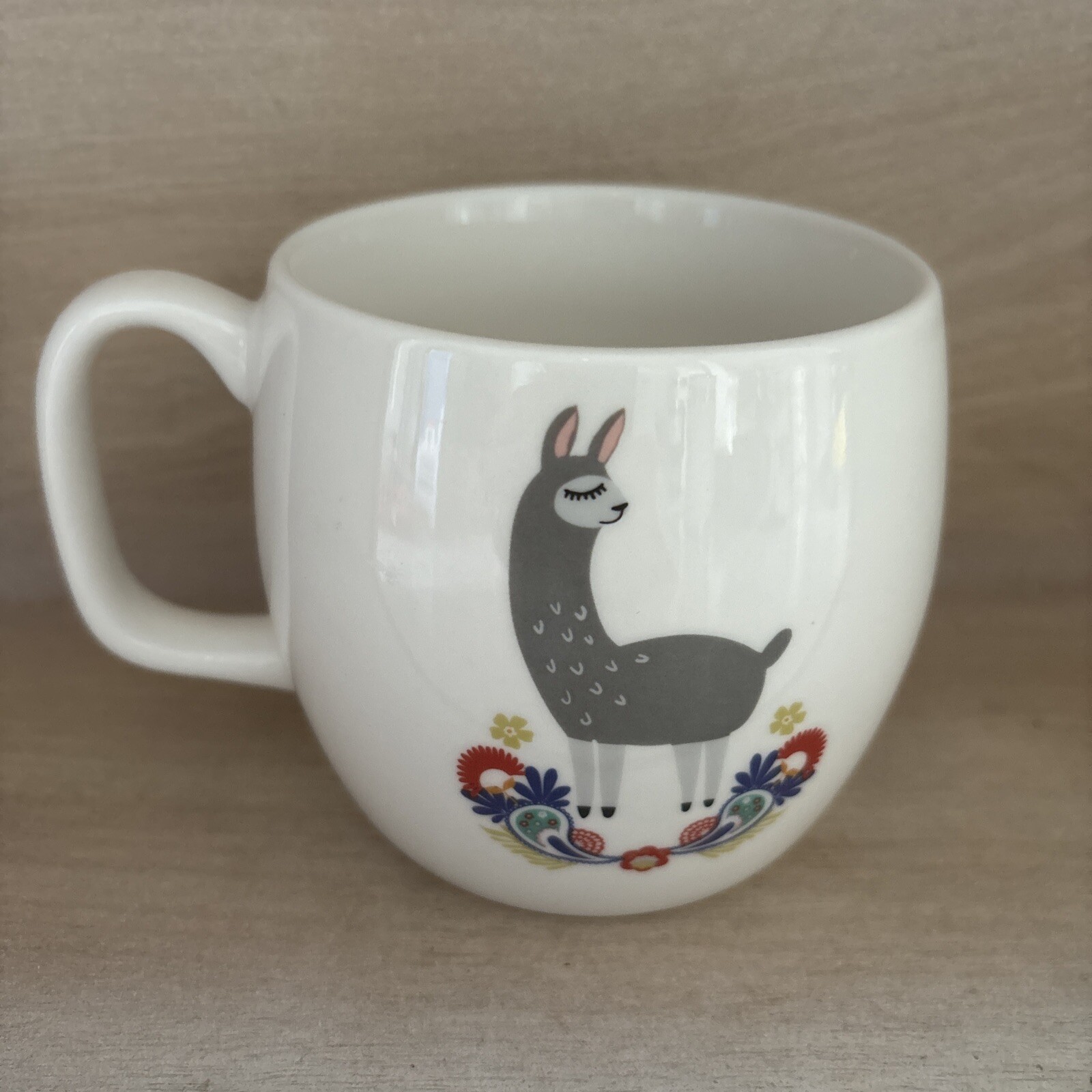 No Drama Llama Coffee Mug Cup Opalhouse Porcelain Ceramic Floral White