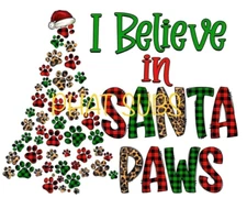 Sublimation Print Santa Paws Ready to Press Heat Transfer
