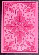 SQ216 Swap Playing Cards 1 Antique Square Corner Patterns Leaves Flowers c1800’s