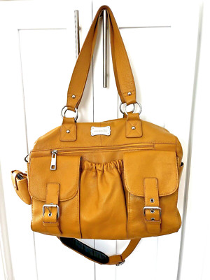 RARE SHUTTERbag Heirloom Leather Camera Bag Mustard Yellow Multiple Compartments