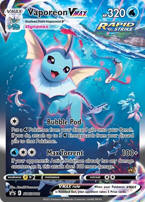 Pokémon TCG Vaporeon VMAX SWSH182 SWSH Promo Jumbo Oversized Pokémon TCG Vaporeon VMAX SWSH182 SWSH Promo Jumbo Oversized