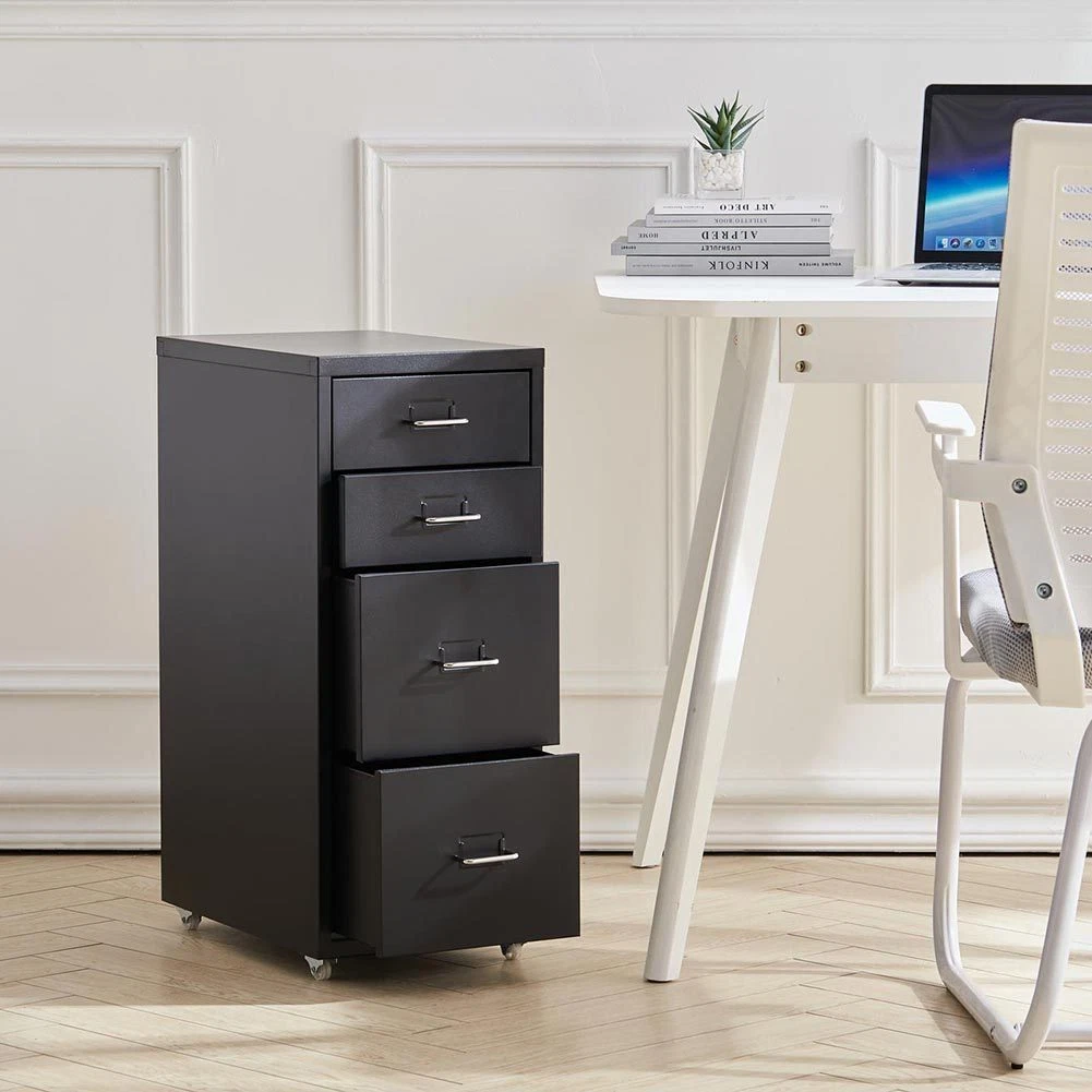 Narrow Chest of Drawer Storage Unit Bedroom Office Filing Cabinet Cupboard Metal