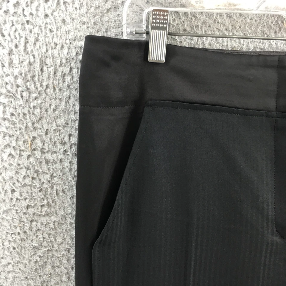 Pantalones de vestir BCBG MaxAzria para mujer 10 (actual 35X33) negros tiro alto corte recto Foto 3 de 4