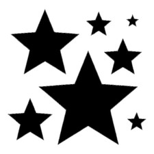 Stars x7 Stencil Template Walls Pillows Signs T-Shirts Paint XL 11.5" x 11.5"