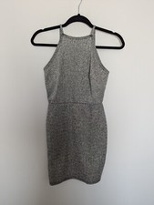 urban outfitters oh my love dress silver metallic pre owned size M 