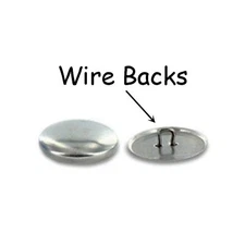Size 36 (7/8" - 23mm) Cover Buttons - Flat Back / Wire Back