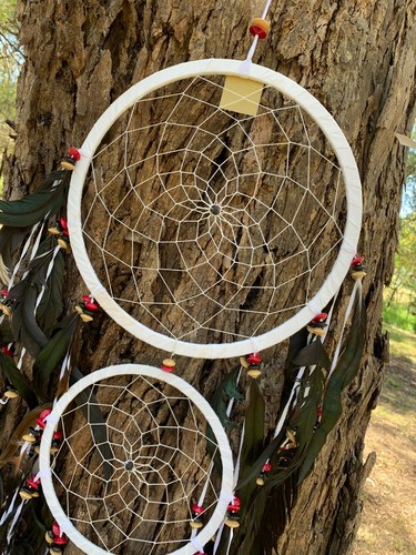 AMAZINGLY Large 1.65m Dream Catcher Soft Leather 32 cm Web - Picture 3 of 10