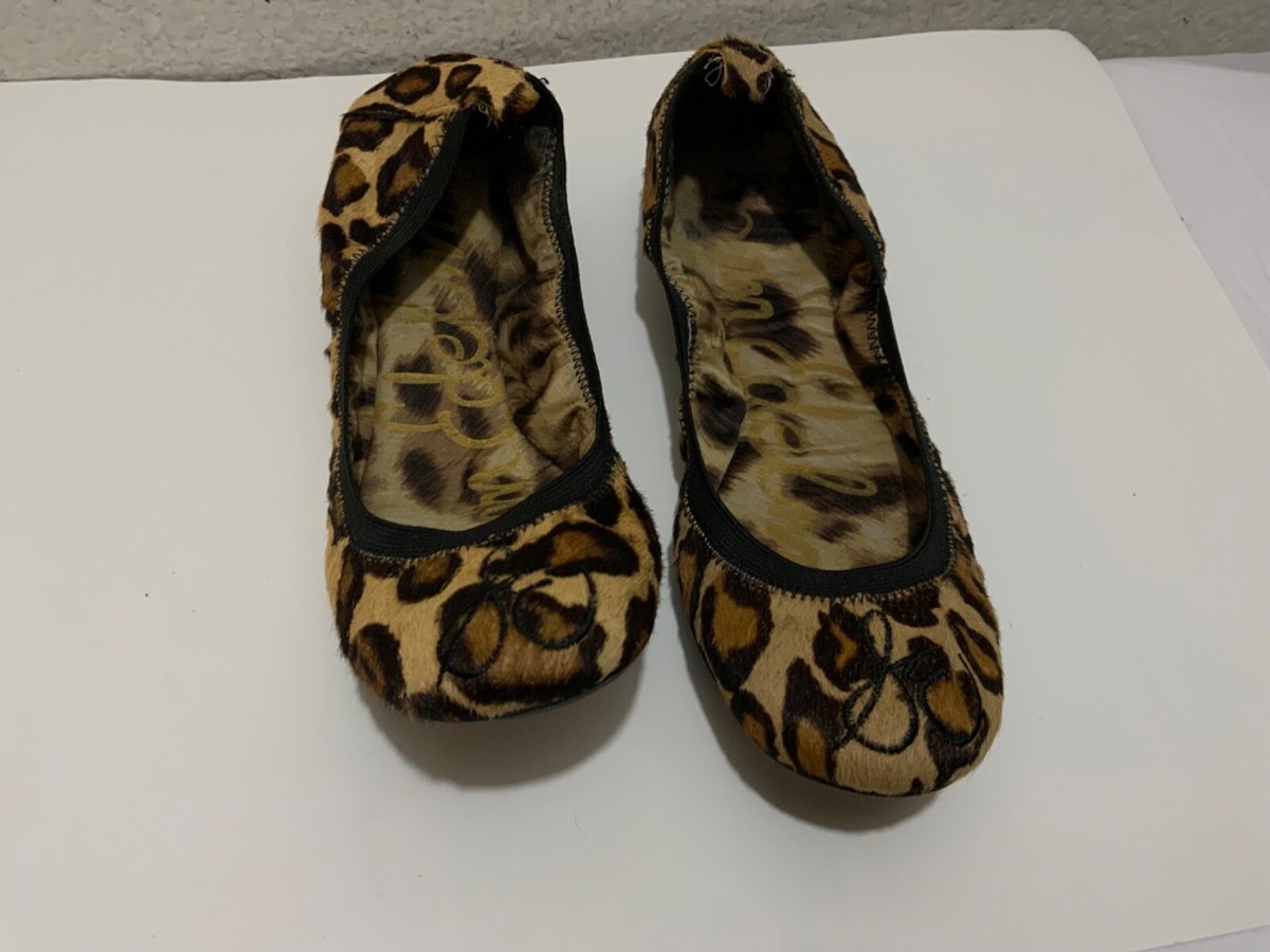 Sam Edelman Felicia Leopard Print Calf Hair Leather Flats
