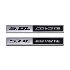2x Chrome Black Coated 5.0L COYOTE V8 Emblem GT Engine Logo 5.0 Metal SUV Badge