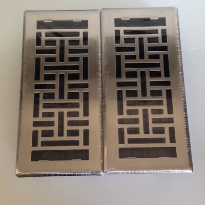 Manor House Designer Floor Registers Easy Install Airflow Control - 2 Pack