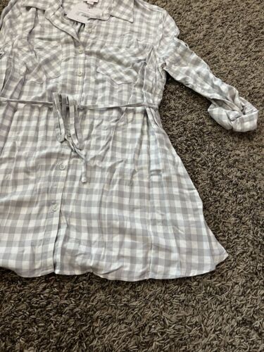 Maternity Plaid Long Sleeve Woven Popover Tunic Top - Isabel Maternity M - Picture 2 of 4