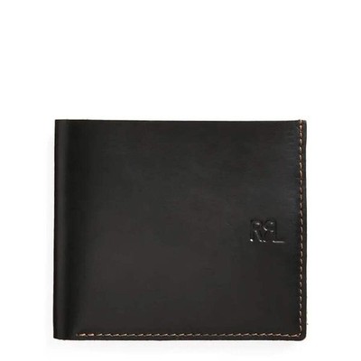 RRL by Ralph Lauren Brieftasche Geldbörse gewalktes Leder schwarz über braun
