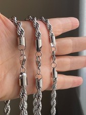 Stainless Steel Rope 316L Silver Color Chain Men's Women's Necklace