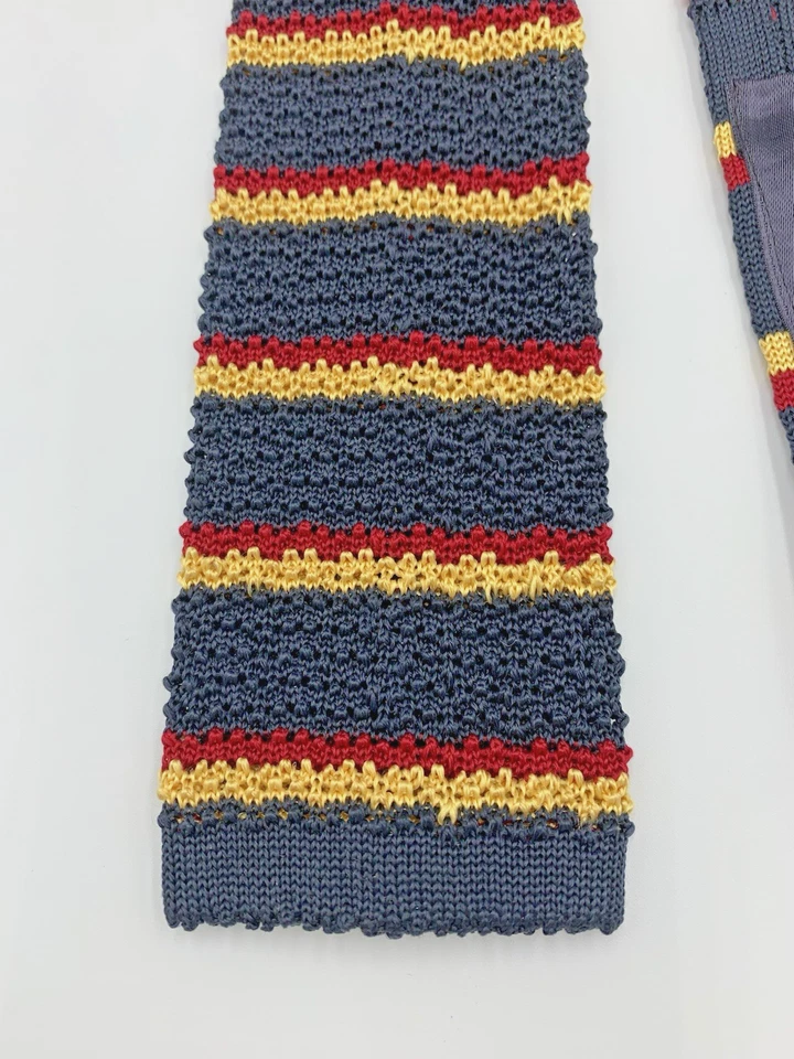 Corbata de punto cuadrado Polo de Ralph Lauren para hombre ~ Hecha en Italia ~ 100 % seda Foto 3 de 4