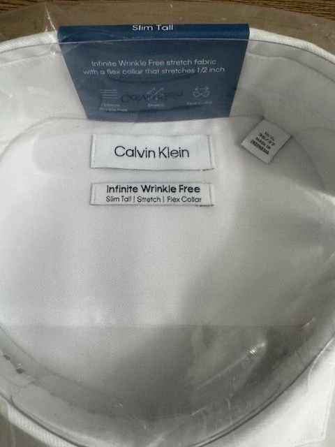 Новый Calvin Klein Slim Fit не железо Мужская рубашка белый (17 и рукав 36/37) - Изображение 3 из 4