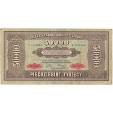 #194708 Banknote, Poland, 50,000 Marek, 1922-1923, 1922-10-10, KM:33, EF(40-45