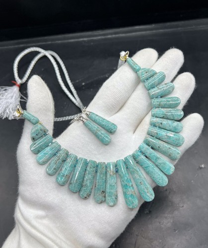 natural Amazonite necklace set top quality from afghanistan - Picture 2 of 6