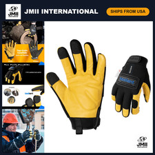Waterproof Winter Work Gloves, High Dexterity Leather, Touchscreen, Impact Prote