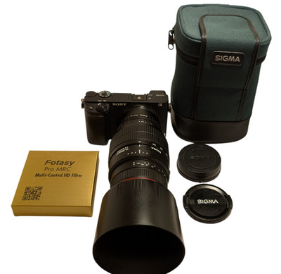 SONY E-mount adapted SIGMA 70-300 mm F/4-5.6 APO Telephoto Zoom Lens in CASE
