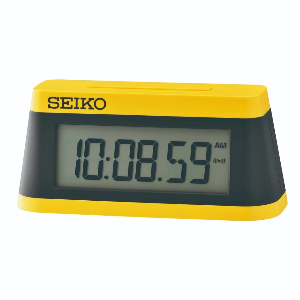 Seiko Iconic Yellow Athletics Alarm Clock with 3 Sounds, Snooze & Timer QHL091Y - Image 2 of 2