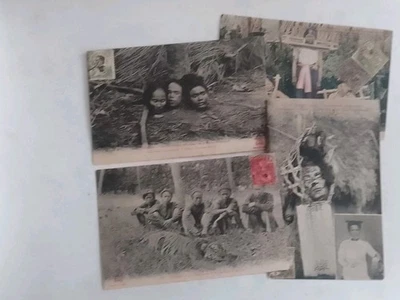 Lot de 4 CPA du Tonkin avec très belles animations - Photo 1/4