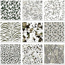 9 Pcs Camo Stencils for Spray Paint, Camouflage Paint 20cm x