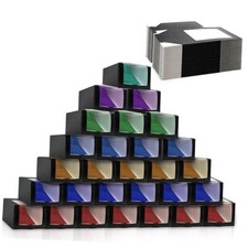 25 Pack Black Gift Boxes with Window for Hat, Paper Hat Display Case, Fold