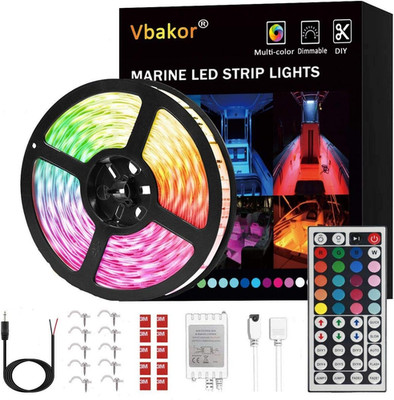 16.4FT Waterproof LED Strip Lights for Marine Boats, Multi-Color Interior Lighti