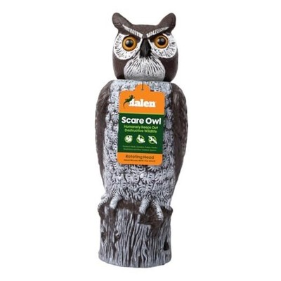  Large Rotating Head Fake Owl Decoy to Scare Birds Away - 18  Tall - Garden 