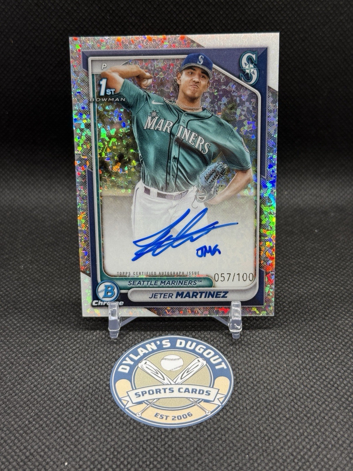 2024 Bowman Chrome Prospect Auto Jeter Martinez #CPA-JMZ Mini Diamond Auto /100