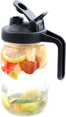 Wide Mouth Mason Jar Pitcher 32 OZ with Pour Spout and Handle Airtight Leak-Proo