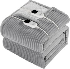 84"x90" Electric Heated Blanket Queen Size 10 Heat Levels Soft Flannel Sherpa