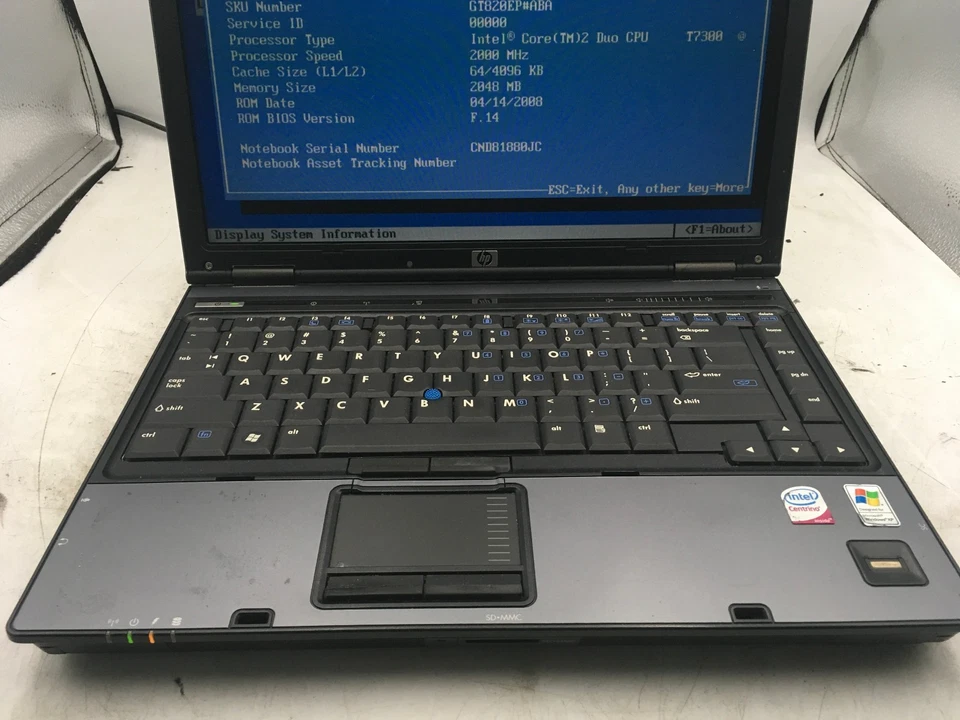 HP COMPAQ 6910P - BOOTS TO BIOS - INTEL T7300 - 2GB RAM - 14" - READ DESC - BB - Image 3 of 4