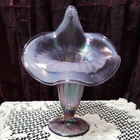 Fenton Purple Iridescent Glass Jack the Pulpit Glass Vase  7 Inch