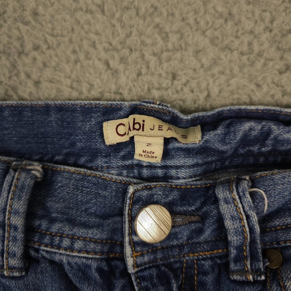 CAbi Jean Shorts Women 2 Blue Denim Bermuda Release Hem Cut Off Low Rise Bermuda - Image 3 of 4