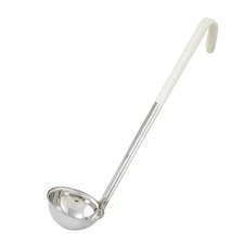 Winco LDC-3 Stainless Steel Ladle with Ivory Handle, 3-Ounce