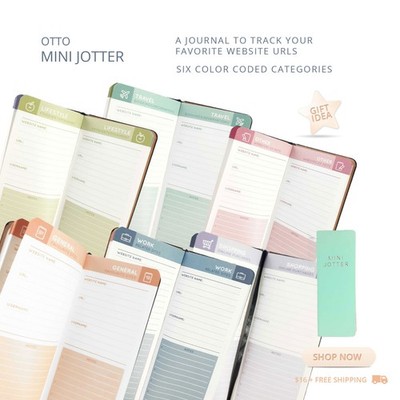 Writing Notebook Pad Journal Small Mini Jotter Track Website URL GIFT20 AT JOT02
