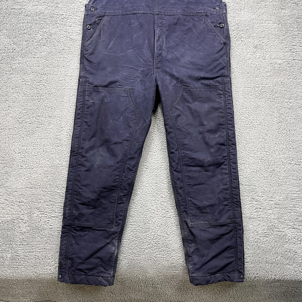 Carhartt FR Bib Overalls Mens 42x36 Navy Quilt Lined Insulated Flame Resistant - Image 4 of 4