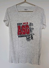 2014 MLB All Star Game Minnesota Tshirt Women's Size L Heather White Red Navy