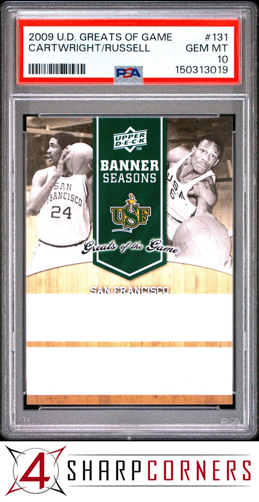 2009 UPPER DECK GREATS OF THE GAME #131 BILL RUSSELL PSA 10