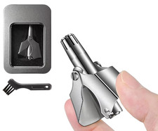 Stainless Steel Nose Hair Trimmer   Manual, Washable  Travel-Friendly for Men