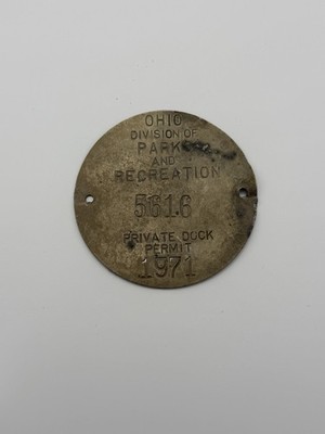 1971 Ohio Division Of Parks And Recreation Private Dock Permit #5616 Dug Find