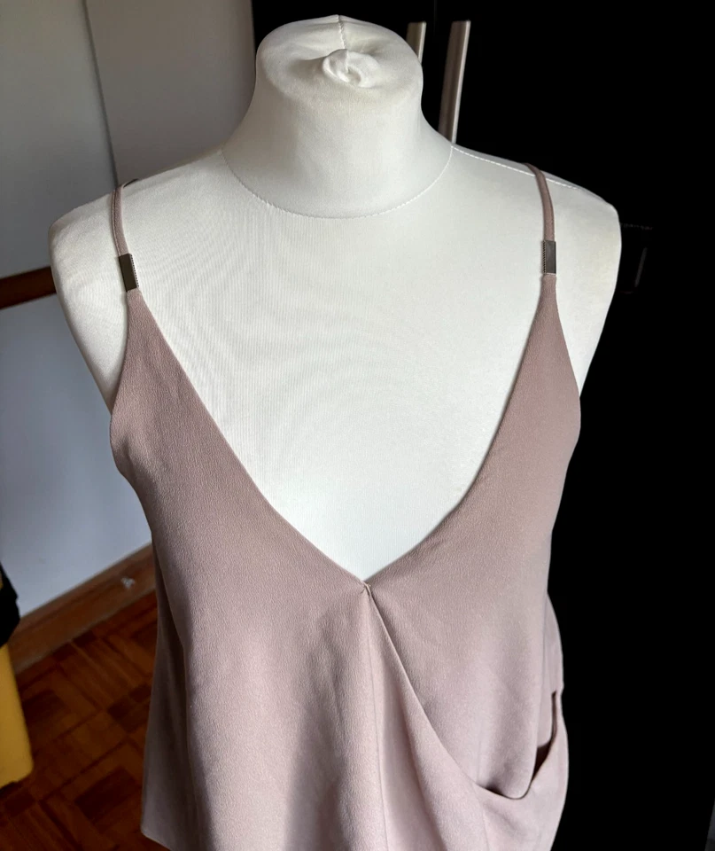 BNWT Ladies RIVER ISLAND Light Pink DRAPEY Strappy HANKY HEM Bar louse Top 10 - Image 3 of 4