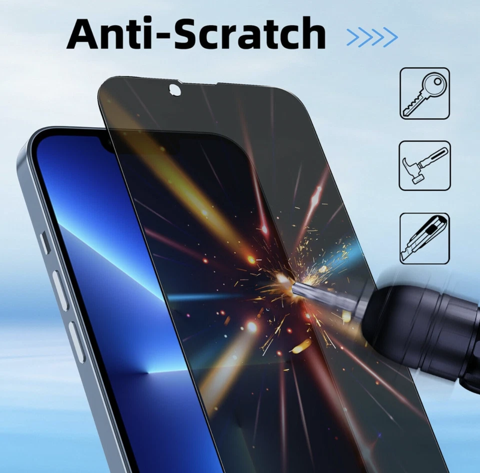 Privacy Tempered Glass Screen Protector For iPhone 15 14 12 13 11 X 7 Gorilla - Image 2 of 4