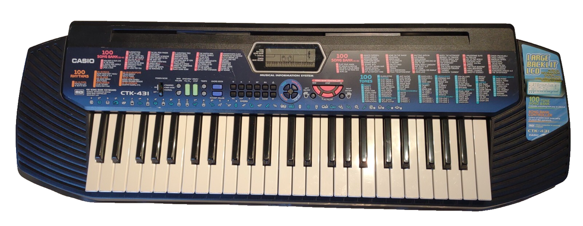 Casio CTK-431 Keyboard Synthesizer 100 Song Bank 49 Key MIDI