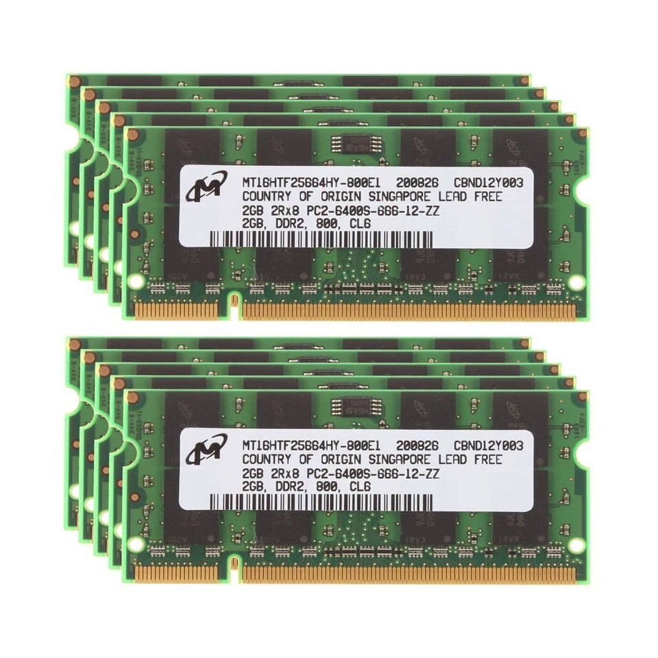 Micron 16GB 8GB 4GB 2GB DDR2 800MHz PC2-6400S 200Pin Laptop Memory SDRAM BT LOT - Image 2 of 4