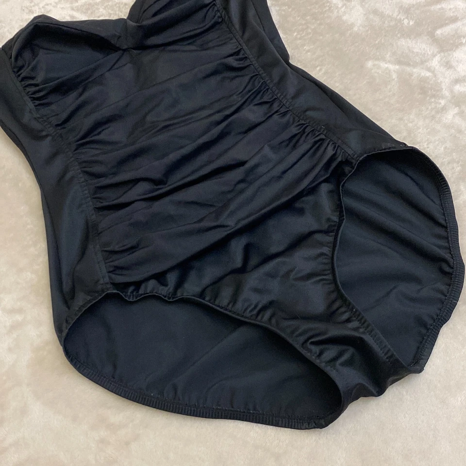 Maiô Croft & Barrow feminino preto sem mangas acolchoado peça única tamanho 10 - Imagem 4 de 4