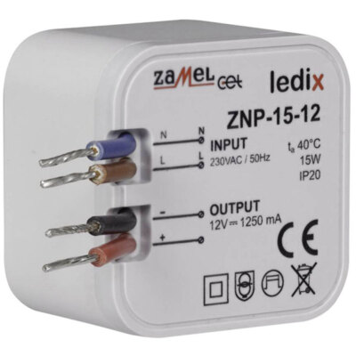 Zamel ZNP-15-12 15W 12V DC LED Driver With Surge Protection